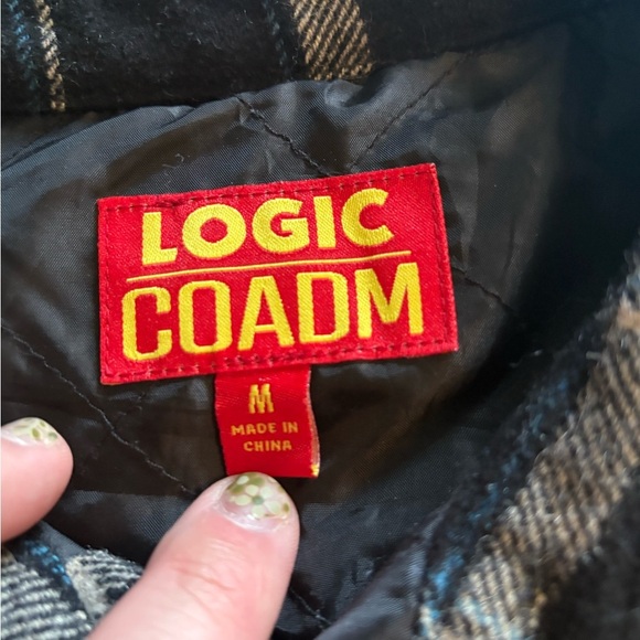 Black Plaid Men's Shirt with Red Accents - Picture 5 of 10